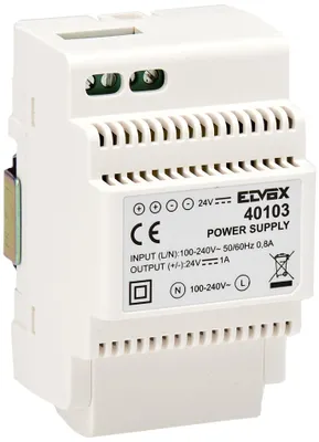 Immagine prodotto di Alimentatore VIMAR 40103 per videocitofoni, con uscita a 24 Vdc, alimentazione da 100-24 V