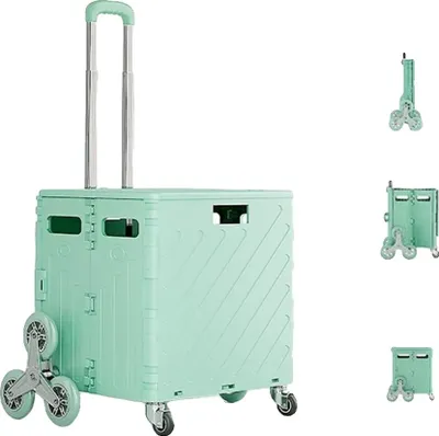Immagine prodotto di Carrello della spesa, capacità 75L, design portatile e pieghevole, verde