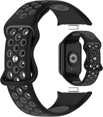 Productafbeelding van Vervangende polsband voor Xiaomi Smart Band 9 Pro - Siliconen zwart + grijs - Comfortabel en duurzaam - ServiceTopper