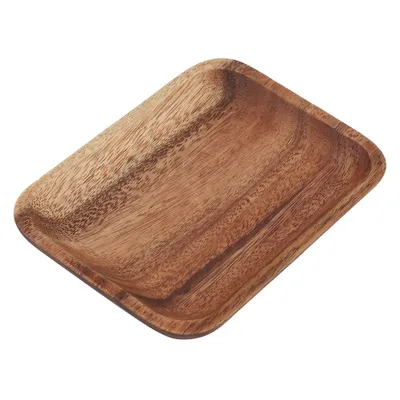 Imagen del producto de Elegantes bandejas de madera para sushi, aperitivos, ensaladas y postres, ideales para uso doméstico o en restaurantes. Dimensiones: 16,5 x 12,5 x 2 cm