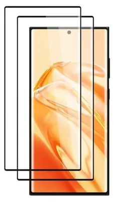 Two screen protectors are shown layered over a smartphone screen.