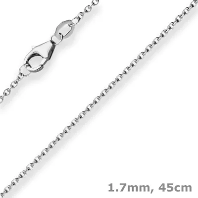Produktbild von 1,7mm Ankerkette flach Collier Halskette aus 375 Gold Weißgold 45cm
