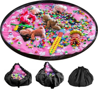 Produktbild von Kinderopbergtas mit Tragegriff, rote Spieldecke und Spielmat, 150 cm