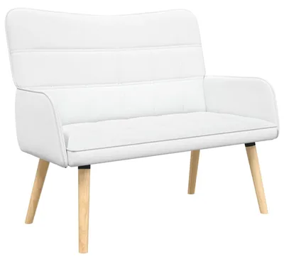 Obrázok produktu pre vidaXL dvojmiestna pohovka, biela, 115 x 61 x 87 cm, látka