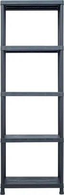 Image de vidaXL Étagère de stockage noire 125 kg 60 x 30 x 180 cm plastique