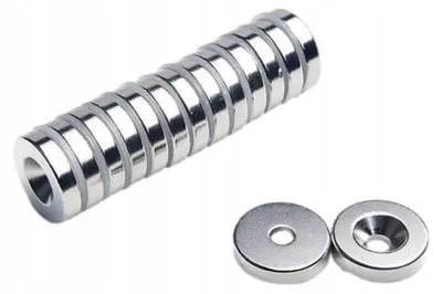 Produktbild von Neodym-Ringmagnet MP 18x(9,5x4,5)x4 N38 für Schrauben, 5 Stück