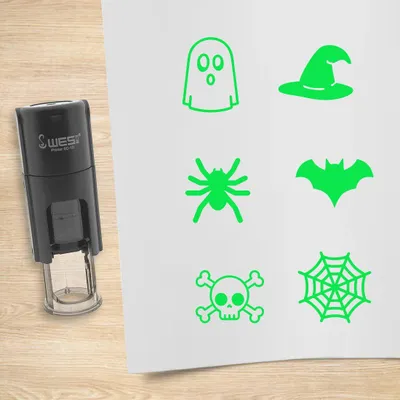 Obrázek produktu pro Sada razítek CombiCraft Halloween zelená se 6 razítky