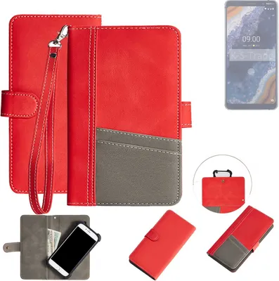 Produktbild von K-S-Trade Handy Schutzhülle für Nokia 9 Hülle Portemonnee Brieftasche Klapphülle Kartenfächer Flip Wallet Case Etui