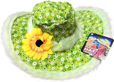 Produktbild von HUT IBIZA MIT PLÜSCHRAND UND SONNENBLUME grün ONE SIZE