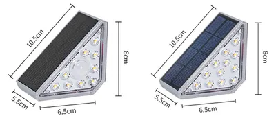 Obrázok produktu pre 2-balenie solárnych schodových svietidiel, 800 mAh, vodotesné LED schodové svietidlá, osvetlenie terasy, vonkajšia dekorácia schodov, chodníkov, chodníkov, záhrad