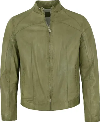 Produktbild von Milestone - Herren Lederjacke Lammnappa grün : 58