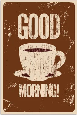 Produktbild von MuchoWow® Poster Vintage - Guten Morgen! - Kaffee - Zitate - Sprichwörter 40x60 cm - Plakate für die Wand - Poster Babyzimmer