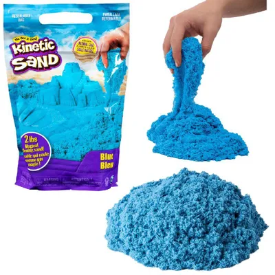 Produktbild von Kinetic Sand - 907 g Blau im Beutel, Kinetischer Sand für Kinder, 3 Jahr(e), Nicht toxisch, Blau