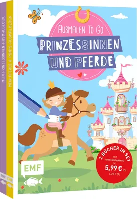 Produktbild von Ausmalen to go: Prinzessinnen und Pferde