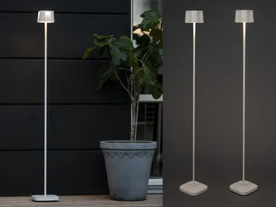 Produktbild von Set Kleine Akku Stehlampe 120cm für Outdoor kabellos Terrassenlampen ohne Kabel
