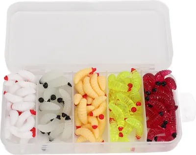 Produktbild von 125pcs/Box Weichköderwürmer Fischereiköder leuchtende PVC Glühköderköder für Bass