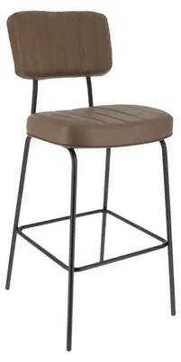 Image de Tabouret de restaurant en SIMILI CUIR Marron pour Interieur