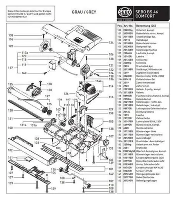 Produktbild von Sebo Bürstenwalze 450/460, 45 cm, Nylonborsten für Tiefenreinigung, bis zu 500 Std.
