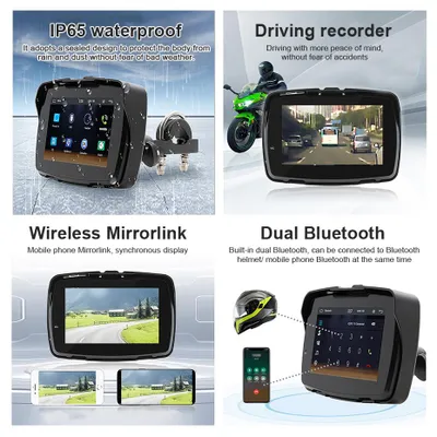 Produktbild von Motorrad-Navigations-GPS, wasserdichtes Design, drahtlose Konnektivität, schwarz