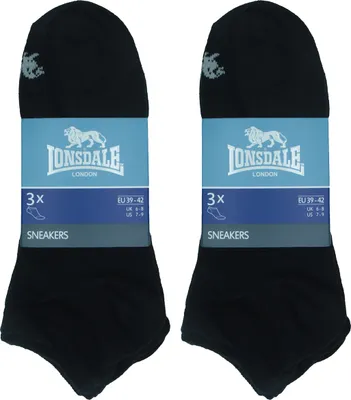 Produktbild von Lonsdale 6 Paar Socken Sneaker Knöchelhöhe  Baumwolle Schwarz35-38