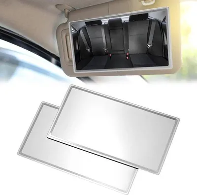 Obrázek produktu pro Autoklapka na zrcátko 8 x 15 cm, nerozbitná nerezová ocel, 2 ks, pro líčení v autě
