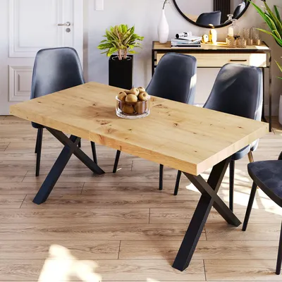 Produktbild von Furneo | Esstisch - Klapptisch - 160x90 cm - Eiche Artisan - Stabil und Stilvoll - Ideal für Küche und Esszimmer - ausziehbar auf 260 cm - Loft
