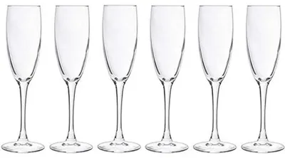 Champagnerglas 19 cl – Set mit 6 Gläsern, schwarz