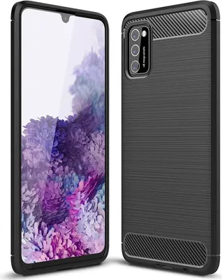 Produktbild von Conie Silikon Schutzhülle für Samsung Galaxy A03s Tasche Case Cover Bumper TPU Carbon Look Hülle in Schwarz