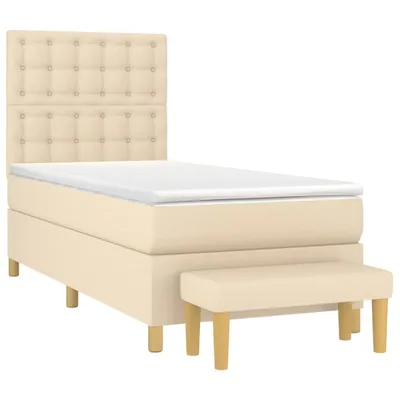 Produktbild von vidaXL Boxspringbett mit Matratze Creme 90x200 cm Stoff