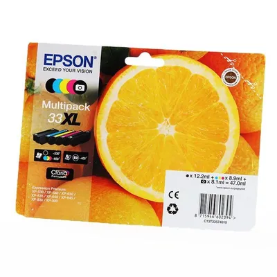 Immagine prodotto di Epson 33XL Multipack - confezione da 5 pezzi - nero, giallo, ciano, magenta, nero fotografico - originale - confezione in blister - confezione di inchiostro