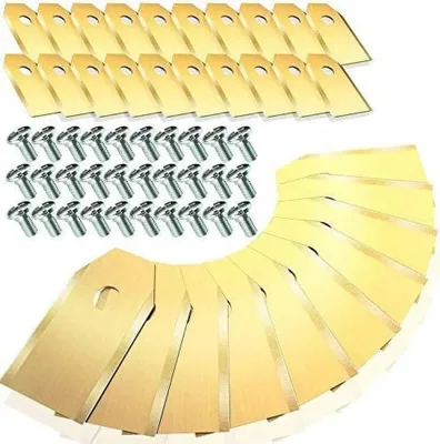 Produktbild von 45 x Titan Messer Klingen für Husqvarna Automower Messer für Yardforce/Gardena Mähroboter (3g - 0,75mm) inkl. Ersatzmesser für Robotic Lawnmower Replacement Blades