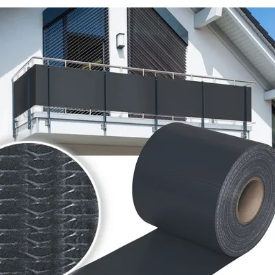 Immagine prodotto di TolleTour strisce di protezione per la privacy pellicola per recinzione in PVC spessa e opaca con stampa bifacciale pellicola di protezione solare 20 rotoli á 35m x 19cm antracite