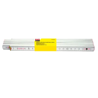 Produktbild von Easy Work 261689 Zollstock Gliedermaßstab, 2m, Kunststoff, 10 Glieder, weiß (1 Stück)