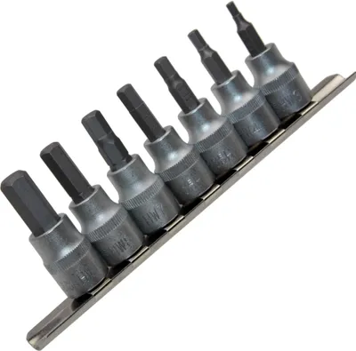 Image de Douille à six pans creux (MÉTRIQUE 3-10 mm) Embout Douilles Noix 7 pces