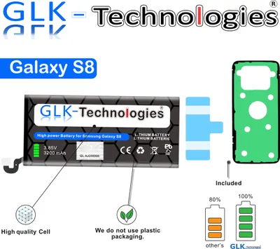Produktbild von GLK -TECHNOLOGIES Accu Batterie für Samsung Galaxy S8 akku SM-G950F SM-G950U1 Ohne Set