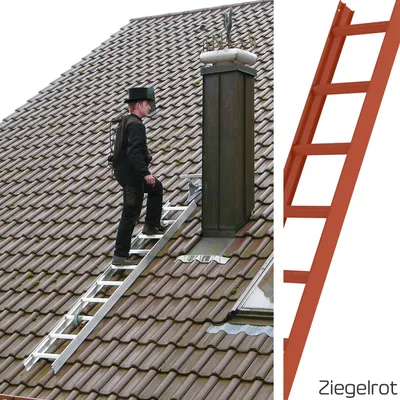 Immagine prodotto di MUNK Günzburger Dachleiter Aluminium Ziegelrot 10 Stufen 2,80m