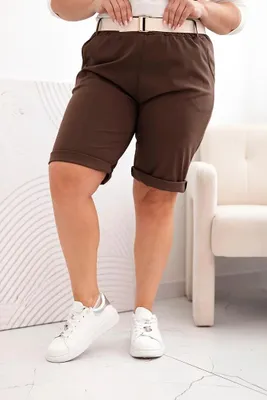 Produktbild von Kesi Shorts aus Leinen für Frauen Antimoil Schokolade 6XL