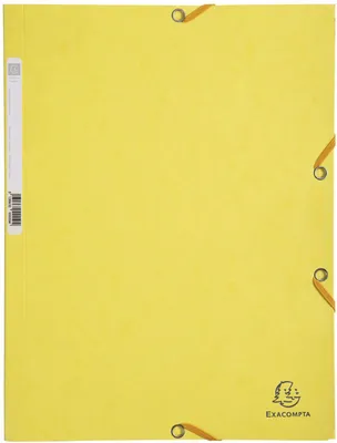Image de Exacompta - Chemise à rabats avec élastique, 3 rabats, carton manille, format A4, jaune citron