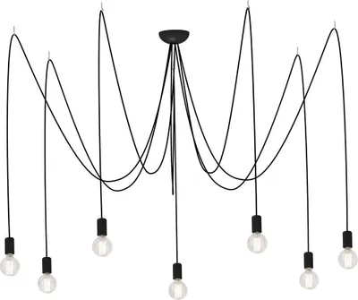 Produktbild von Spid Pendelleuchte 7-flammig in Spinnenform Schwarz Rund, Zylindrisch