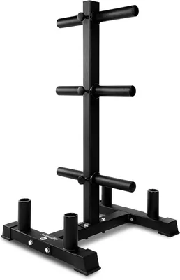 Immagine prodotto di Porta pesi in acciaio con 4 supporti per bilancieri, capacità di carico 360 kg, struttura verniciata a polvere