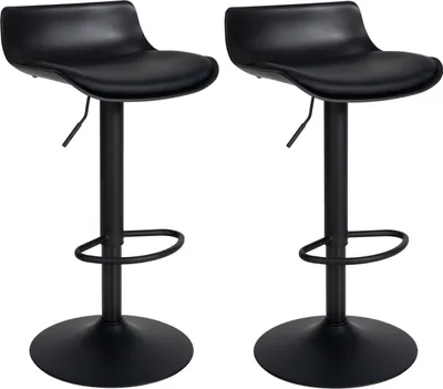 Produktbild von 2er Set Barhocker Aveiro Kunstleder schwarz