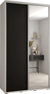 Produktbild von MEBLE KRYSPOL Davos 3 Schrank, zwei Türen - 235,2x130x45 cm - Weiß Schwarz Silber