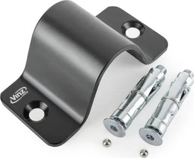 Produktbild von VINZ Everest Wandanker / Bodenanker | ART4 Zertifikat | Bügelstärke Ø14mm | zur Sicherung für Motorrad Moped Fahrrad | auf- und einklappbar Befestigungsanker | mit Befestigungsmaterial (Schwarz)