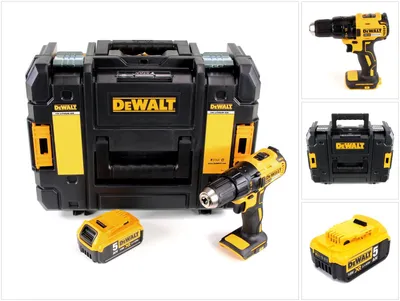 Zdjęcie produktu dla Wiertarko-wkrętarka akumulatorowa DeWalt DCD 777 18 V 65 Nm + 1 akumulator 5,0 Ah w walizce narzędziowej TSTAK II – bez ładowarki