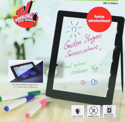Produktbild von Easymaxx LED Memotafel Neon mit 3 Stiften