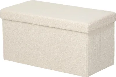 Produktbild von Aufbewahrungshocker, Polsterbank mit Stauraum und Deckel fš¹r Wohnzimmer, Schlafzimmer, Flur, Cremewei?