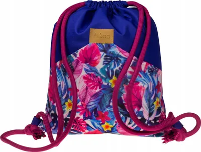 Produktbild von Rucksacktasche mit Kordelzug Blau/Rosa 33×38 cm – Premium Öko Oxford 220 g