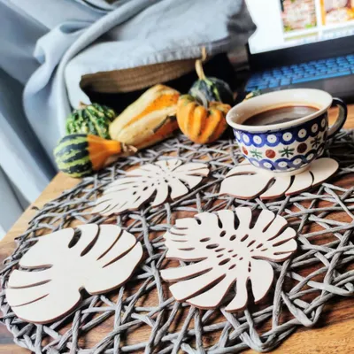 Zdjęcie produktu dla Podkładki pod kubki Monstera 4szt
