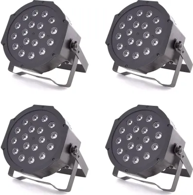 Produktbild von 4x ETEC LED Flat PAR 56 Scheinwerfer 18x3W RGB
