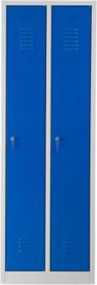 Produktbild von Garderobenspind Camel | 2-Fächer| HxBxT 180x60x50 cm | Zylinderschloss | Grau-Blau